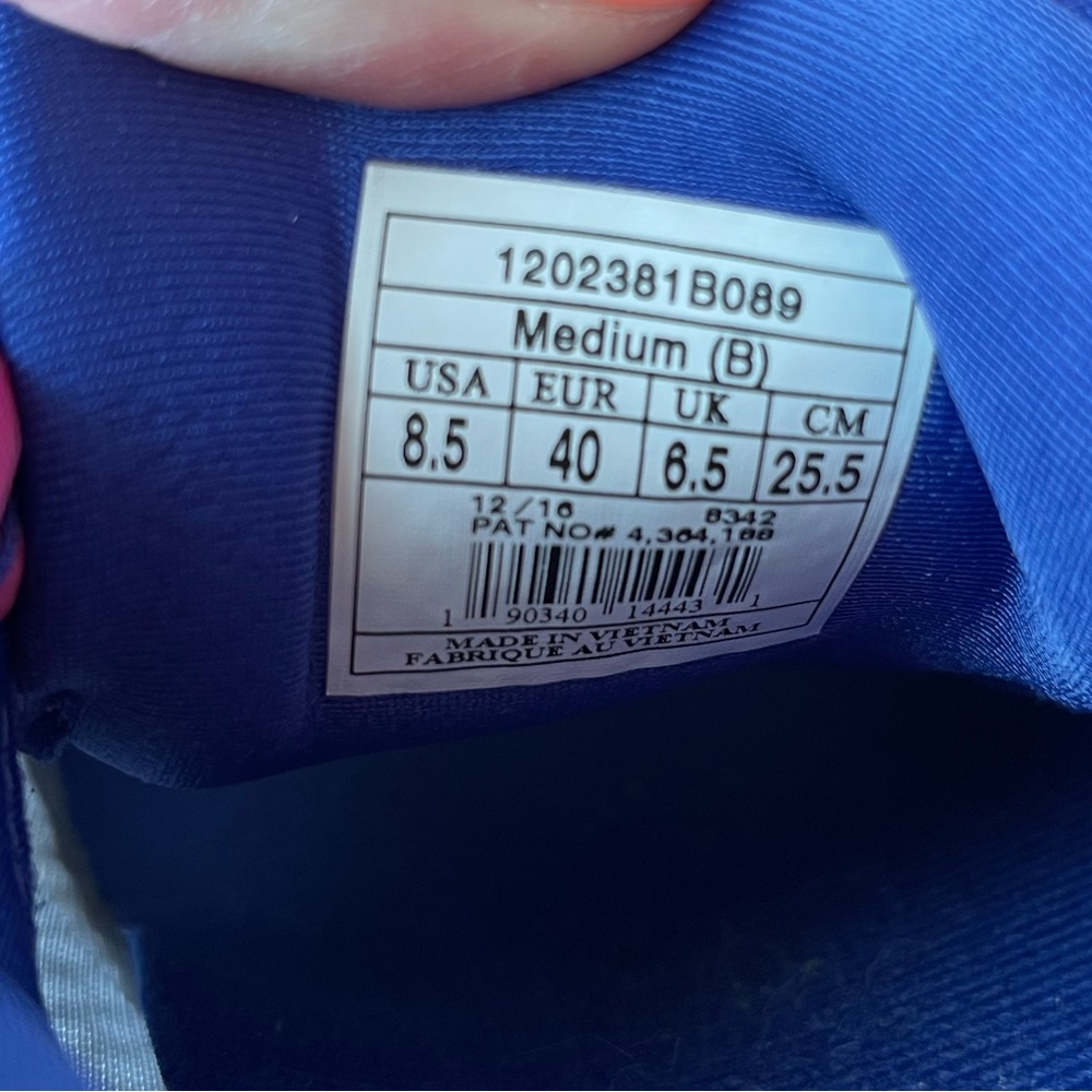 Brooks Womens White Blue Pink Glycerin/Atrena Athletic Running Shoes - Picture 4 of 10